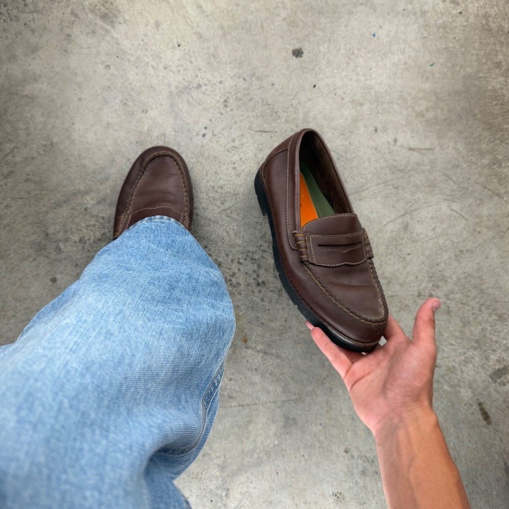 Earth Shoe Butch Brown Leather Penny Loafers Mens 10.5 4091735 Business Casual